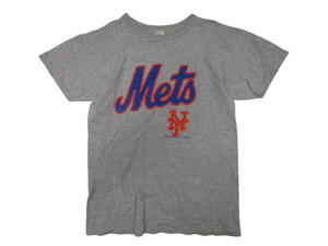 即決☆ビンテージ USA製 80's Champion チャンピオン ヘビーオンス NewYork Mets ニューヨークメッツ Tシャツ ヘザー SIZE:L