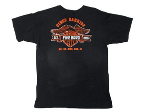 即決☆5BORO NYC ファイブボロ ニューヨーク HARLEY DAVIDSON ロゴ パロディー Tシャツ 黒 SIZE:M.shut zooyork dime alltimers gx1000