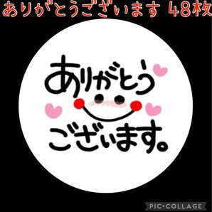 サンキューシール ありがとうございます ③ 感謝 お礼 プチギフト48枚