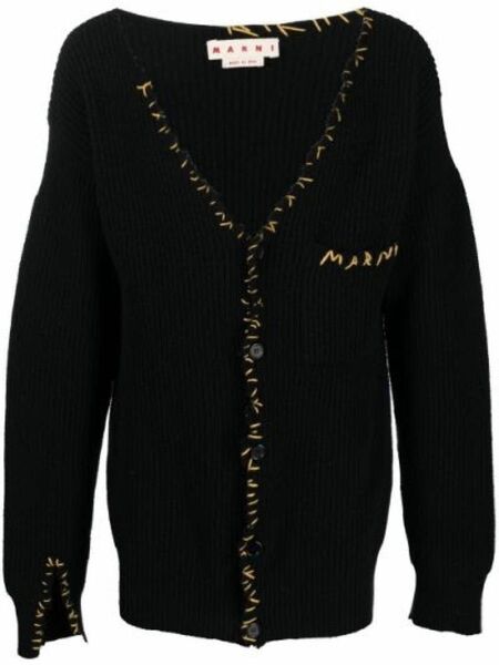 MARNI logo-embroidered cardigan