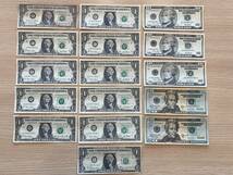 ＊509 米国紙幣 米国紙幣 1ドル 11枚 10ドル 3枚 20ドル 2枚 まとめ 現状品_画像1