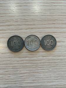 ＊3391 100円銀貨幣 銀貨 稲穂2枚 オリンピック1枚 3枚セット おまとめ 記念硬貨 