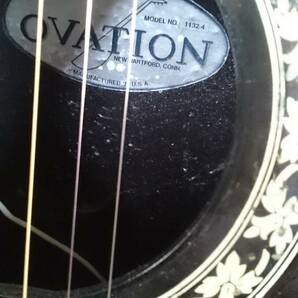  Ovation 1132-4 エレクトリックアコースティックギター Made in USA 中古品 弦高低め 調整済み Ovationケース付きの画像2
