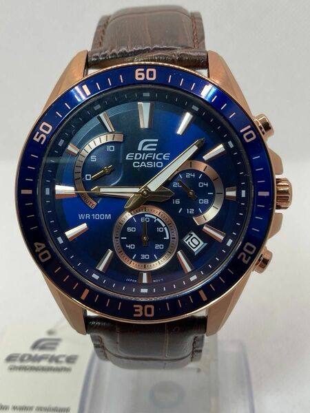 【お値引きしました】CASIO EDIFICE EFR-552GL-2AVUDF 程度良好、お買い得品腕時計 裏蓋にホログラム