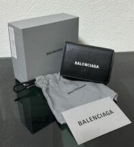 BALENCIAGAバレンシアガ594312 1I313 1090 三つ折りミニウォレット財布_画像4