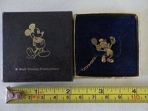 蔵出◆ ピンバッジ2 ミッキーマウス 真鍮製ピンバッジ テニス ◆ ウォルトディズニープロダクション 昭和レトロ