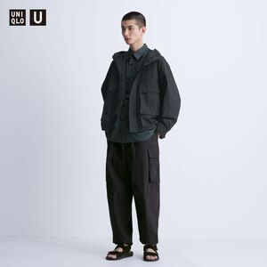 【新品】ユニクロU ワイドフィットパラシュートカーゴパンツ black XS