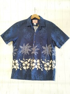 90'S RJC HAWAII アロハシャツ 半袖 メンズM 紺 ビンテージ品　