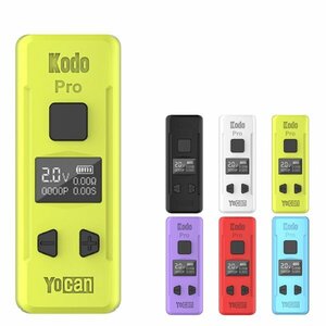 新品 Yocan Kodo Pro イエロー 黄　510規格 液晶付き コンパクトバッテリー 　Vape mini Mod ヴェポライザー　電子タバコ　ベイプ