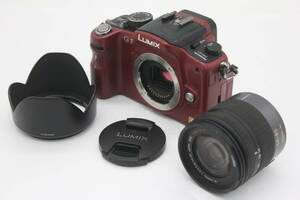 Y785 パナソニック Panasonic Lumix DMC-G1 レッド G Vario 14-45mm F3.5-5.6 ASPH. ミラーレス一眼 ボディレンズセット ジャンク