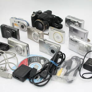 Y1012 ソニー Sony Cyber-shot Casio Exilim オリンパス Olympus μ830 など含む コンパクトデジタルカメラ10個セット ジャンクの画像1