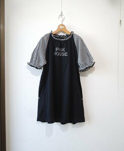 * tag have unused 2023 year Pink House * silver chewing gum Logo up like attaching tunic cut and sewn // regular price Y23.100* old clothes. gplus Hiroshima 2404r1