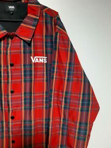 ★美品★　VANS　コーチジャケット　チェック柄　レッド　XLサイズ