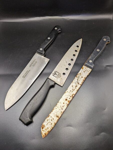 165 【ジャンク】 包丁 3本セット まとめ 三徳包丁 ナイフ 調理器具