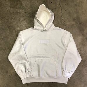 Supreme MM6 未使用品 Maison Margiela Foil Box Logo Hooded Sweatshirt White XL シュプリーム メゾンマルジェラ フォイル ロゴ パーカーの画像1