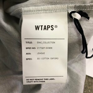 未使用品 21ss Wtaps LEAGUE SS / COTTON.OXFORD GREY S ダブルタップス バックロゴベースボールシャツ グレーの画像6