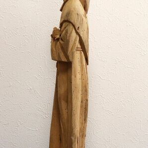 西洋アンティーク 木彫 宗教彫刻 聖フランチェスコ像 キリスト像 n506の画像6