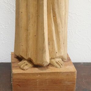 西洋アンティーク 木彫 宗教彫刻 聖フランチェスコ像 キリスト像 n506の画像5