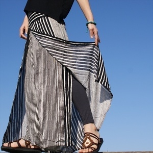 * ethnic LAP pants border black * including carriage new goods * Asian to coil pants wide pants yoga unisex room wear 