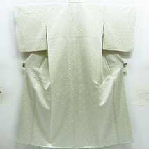 ★着物10★ 1円 絹 小紋 寿光織 袷 身丈164cm 裄66cm [同梱可] ☆☆_画像2