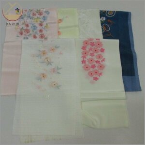 ★着物10★ 1円 化繊 刺繍半衿 まとめて 六点 和装小物 [同梱可] ☆☆