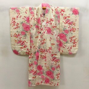 ★着物10★ 1円 絹 子供着物 ジュニア用 女の子用 襦袢セット 袷 身丈116cm 裄50cm [同梱可] ☆☆の画像7