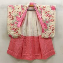 ★着物10★ 1円 絹 子供着物 ジュニア用 女の子用 襦袢セット 袷 身丈116cm 裄50cm [同梱可] ☆☆_画像10