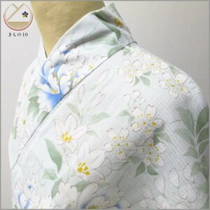 ★着物10★ 1円 綿麻 浴衣 【ru×嵐山よしむら】Mサイズ 身丈162cm 裄69cm [同梱可] ☆☆