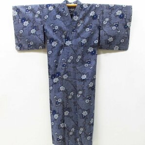 ★着物10★ 1円 木綿 浴衣 リップル 身丈142cm 裄60cm [同梱可] ☆の画像4