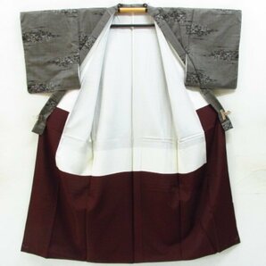 ★着物10★ 1円 絹 着物 大島紬 割り込み絣 袷 身丈156cm 裄64.5cm [同梱可] ☆☆の画像9