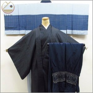 * kimono 10* 1 jpy silk ensemble for man pongee underskirt * waist band set . length 144cm.67.5cm [ including in a package possible ] **