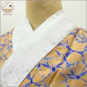 * kimono 10* 1 jpy silk long kimono-like garment total aperture stop .. aperture stop antique . length 122cm.62cm [ including in a package possible ] **
