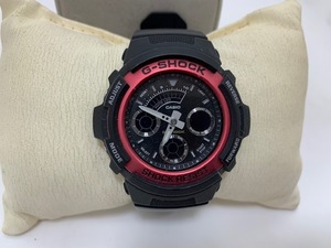  ☆1000円スタート☆ CASIO カシオ G-SHOCK ジーショック 腕時計 AW-591-4A クオーツ アナデジ カレンダー ブラック ピンク ◆24289