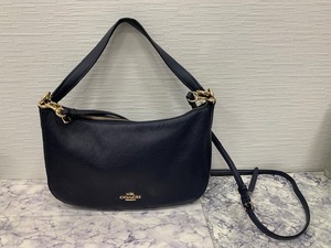 *1000 jpy start * COACH Coach 56819 Chelsea leather 2WAY Cross body handbag shoulder lady's navy series *24335