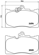 GS430 UZS190 ブレーキパッド フロント左右セット ブレンボ ブラックパッド P83 072 brembo BLACK PAD フロントのみ ブレーキパット_画像4