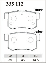 CR-Z ZF1 ZF2 ブレーキパッド リア左右セット ディクセル Sタイプ 335112 DIXCEL リアのみ CRZ ブレーキパット_画像3