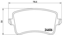 A4(B8) 8KCDNF ブレーキパッド リア左右セット ブレンボ エクストラパッド P85 099X brembo XTRA PAD リアのみ ブレーキパット_画像3