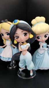 Qposket Disney Characters ディズニー アリス（不思議の国のアリス） & シンデレラ & ジャスミン（アラジン） 用台座