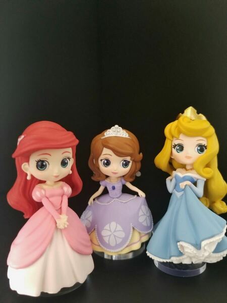 Qposket Disney Characters petit q posket ディズニー アリエル ソフィア オーロラ （Ariel Sofia Aurora） 3種 用台座