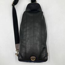 1円〜【極美品 入手困難品】COACH コーチ ボディバッグ ショルダーバッグ レザー 本革 斜め掛け ネイビー 紺 ブラック 黒 メンズビジネス_画像2