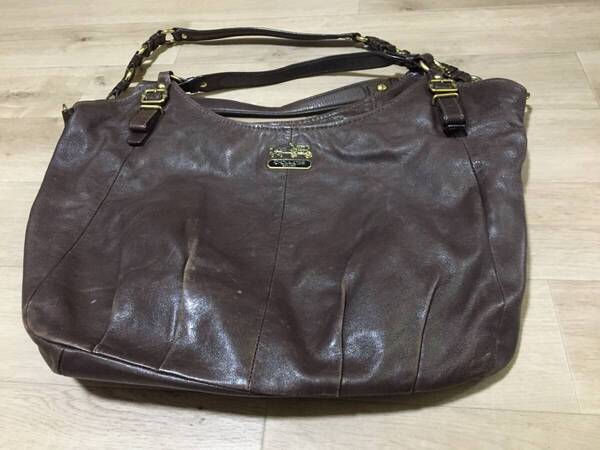 コーチ 15958 レザー 2WAY ショルダーバッグ 肩掛け ブラウン COACH