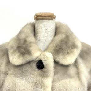 【貂商】h2824 サファイアミンク ハーフコート デザインコート セミロング ミンクコート 貂皮 mink身丈 約50cmの画像6