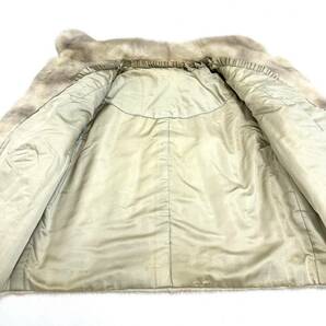 【貂商】h2824 サファイアミンク ハーフコート デザインコート セミロング ミンクコート 貂皮 mink身丈 約50cmの画像8