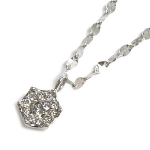 エステール Pt900/850 ダイヤ ネックレス ダイヤモンド0.31ct 4.4g ～70cm ロングチェーン レディース 中古 美品