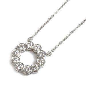 TIFFANY&Co. Tiffany Pt950 platinum Jazz Circle diamond necklace diamond 3.3g 41cm lady's used 