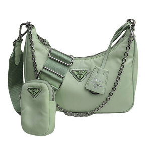 PRADA プラダ Re Edition テスート ショルダーバッグ ACQUA 1BH204 ライトグリーン系 レディース 中古 美品