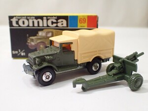 m2302 / 未使用 保管品 トミカ 日本製 No.69 トヨタ 自衛隊 トラック 黒箱 トミー TOMY TOMICA TOYOTA JSDF TRUCK 当時物 現状品