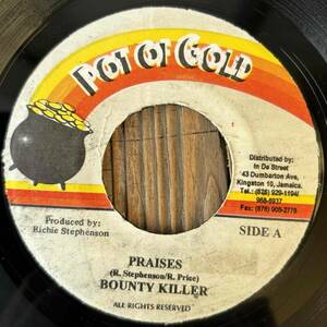 ★2000！バウンティ・キラーが唄うカルチュラル（JAH賛歌）なBig Tune！DUB WISE riddim【Bounty Killer - Praises】7inch Pot Of Gold JA