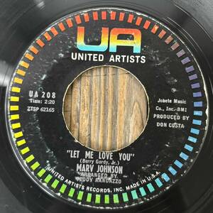 ★1960！US Original！名曲/代表曲！【Marv Johnson - I Love The Way You Love / Let Me Love You】7inch United Artists Records UA-208