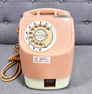 [ public telephone / pink telephone ]* Showa Retro * dial type * Japan electro- confidence telephone * telephone * antique * retro * at that time thing 